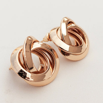 Gold Hollow knotted Studs