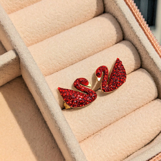 Iconic Red Swan Studs