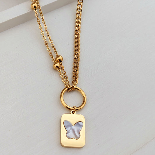 Split Joint Chain Butterfly Necklace