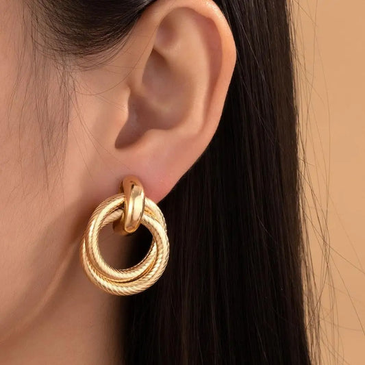 Double interlock Circle Earrings