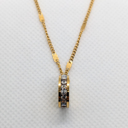 Chanel CC Crystal Stone Gold Necklace