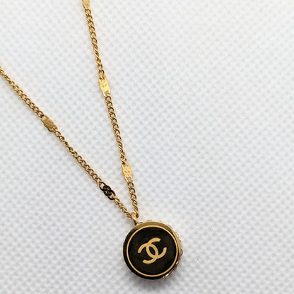 Chanel CC Crystal Stone Gold Necklace