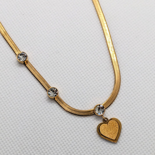 Luxury Snake Chain Heart Necklace