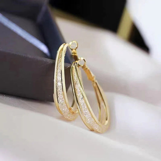 18k Gold Venus Hoop Earrings
